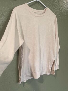 Abercrombie & Fitch Soft Crewneck Top in Light Beige